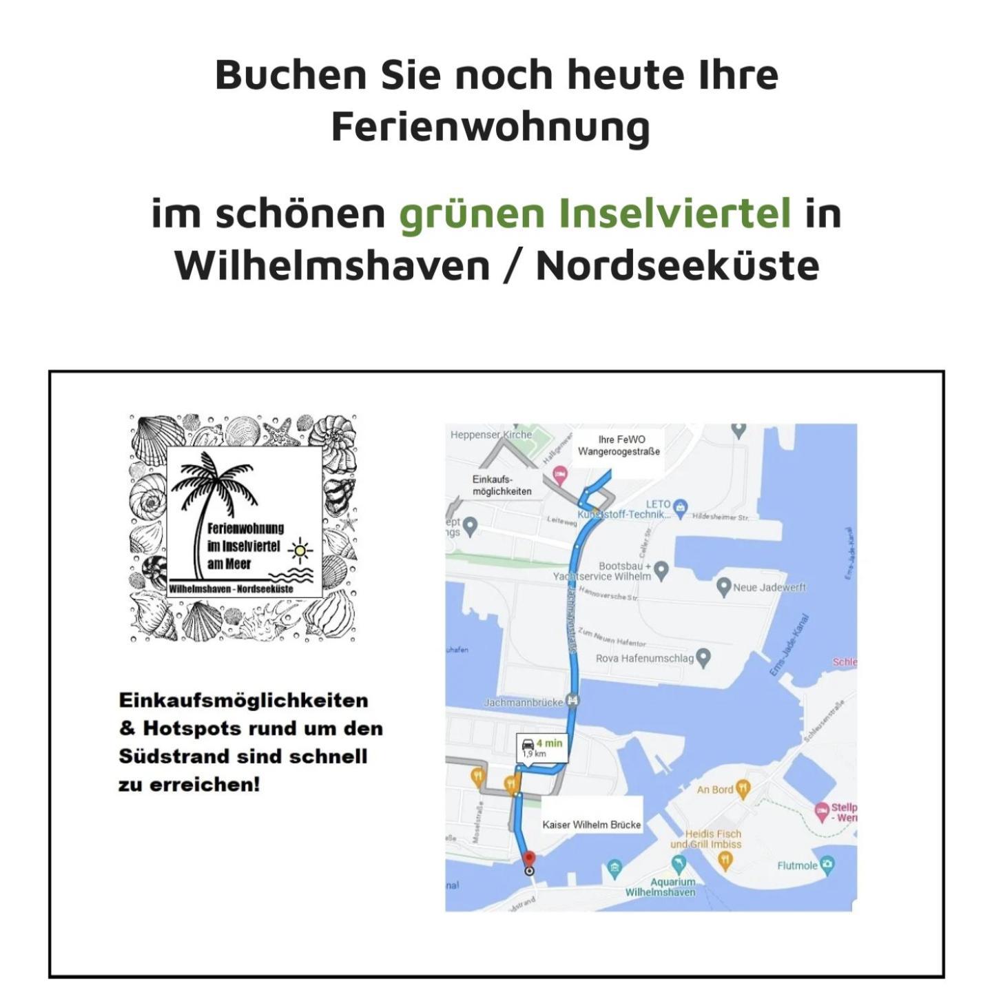 Ferienwohnung Apartment Wilhelmshaven Inselviertel In Bester Lage - Selbstaendiger Check In Moeglich 외부 사진